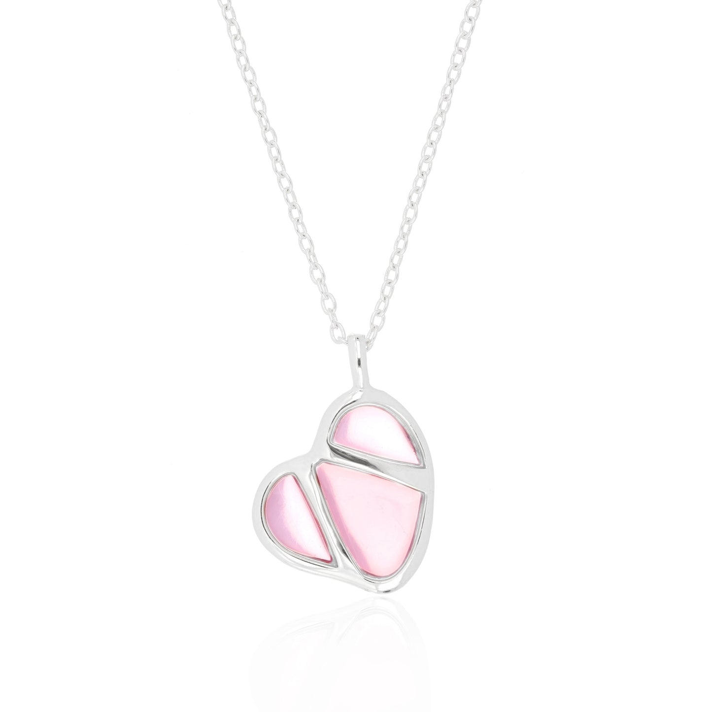 Pink Segmented Heart Enamel Pendant