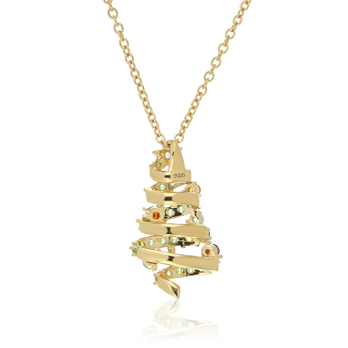 Festive Swirled Christmas Tree Pendant