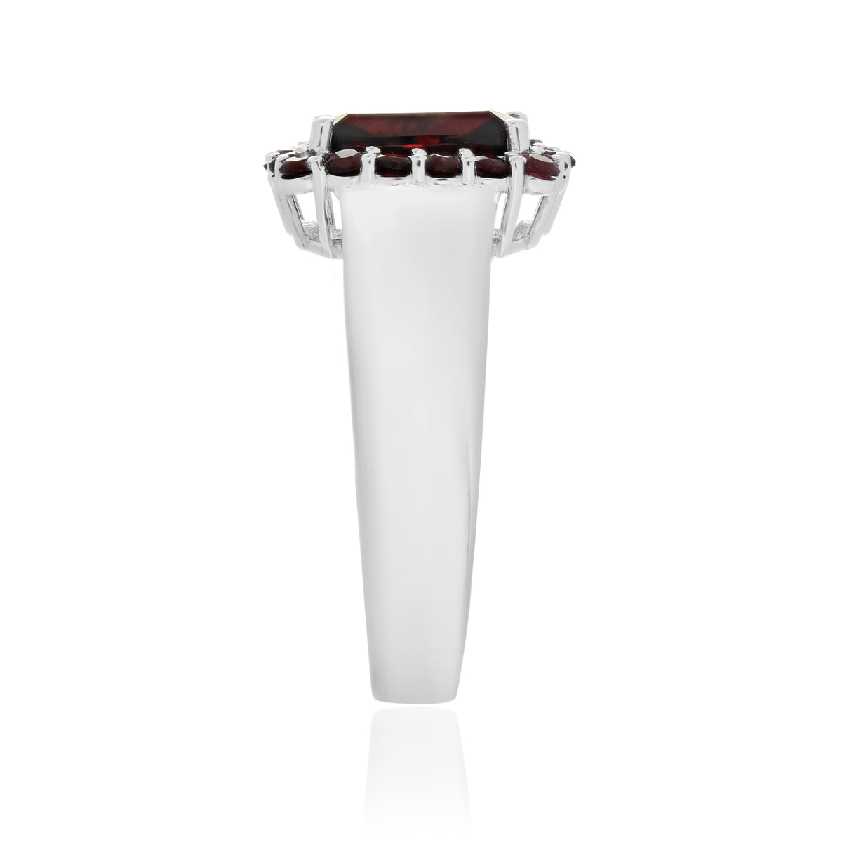 925 Sterling Silver Cushion and Round Gemstone Halo Statement Ring