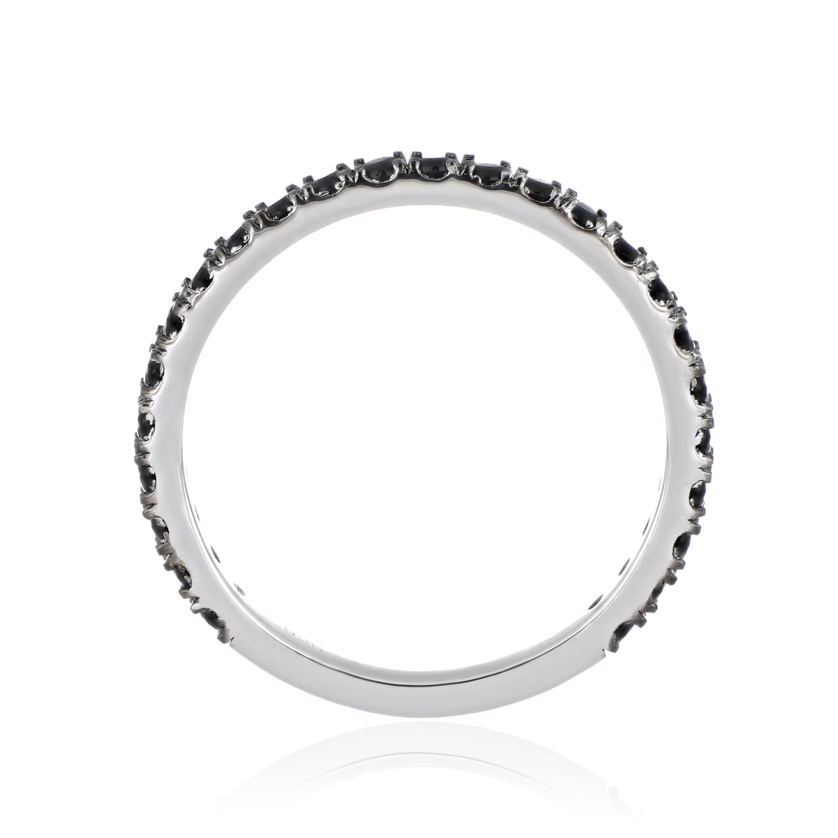 925 Sterling Silver Black Spinel Eternity Band Ring