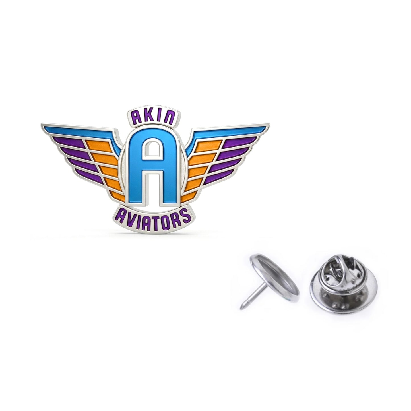 Akin Spirit “A” Aviator Wing Logo Brooch Pin with Enamel