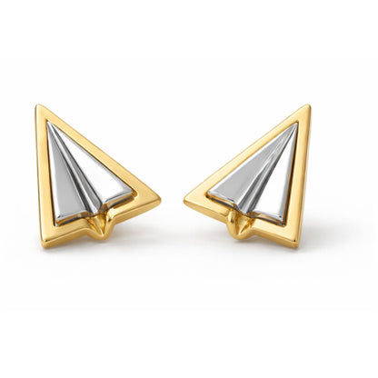 Akin Spirit Paper Plane Stud Earrings