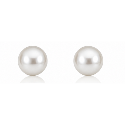 Pearl Round Button Stud Earrings White, Peacock Purple & Peacock Pearls