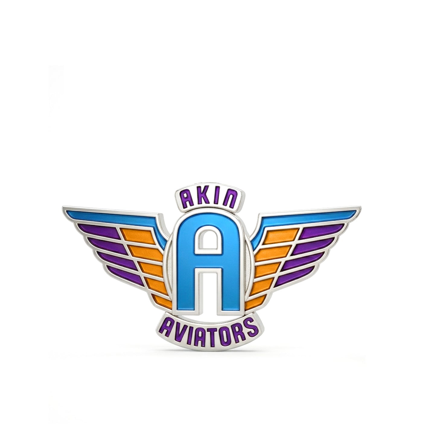 Akin Spirit “A” Aviator Wing Logo Brooch Pin with Enamel