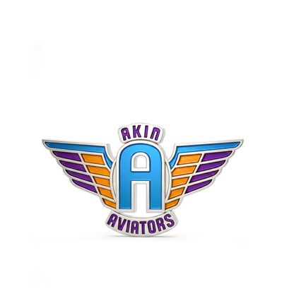 Akin Spirit “A” Aviator Wing Logo Brooch Pin with Enamel