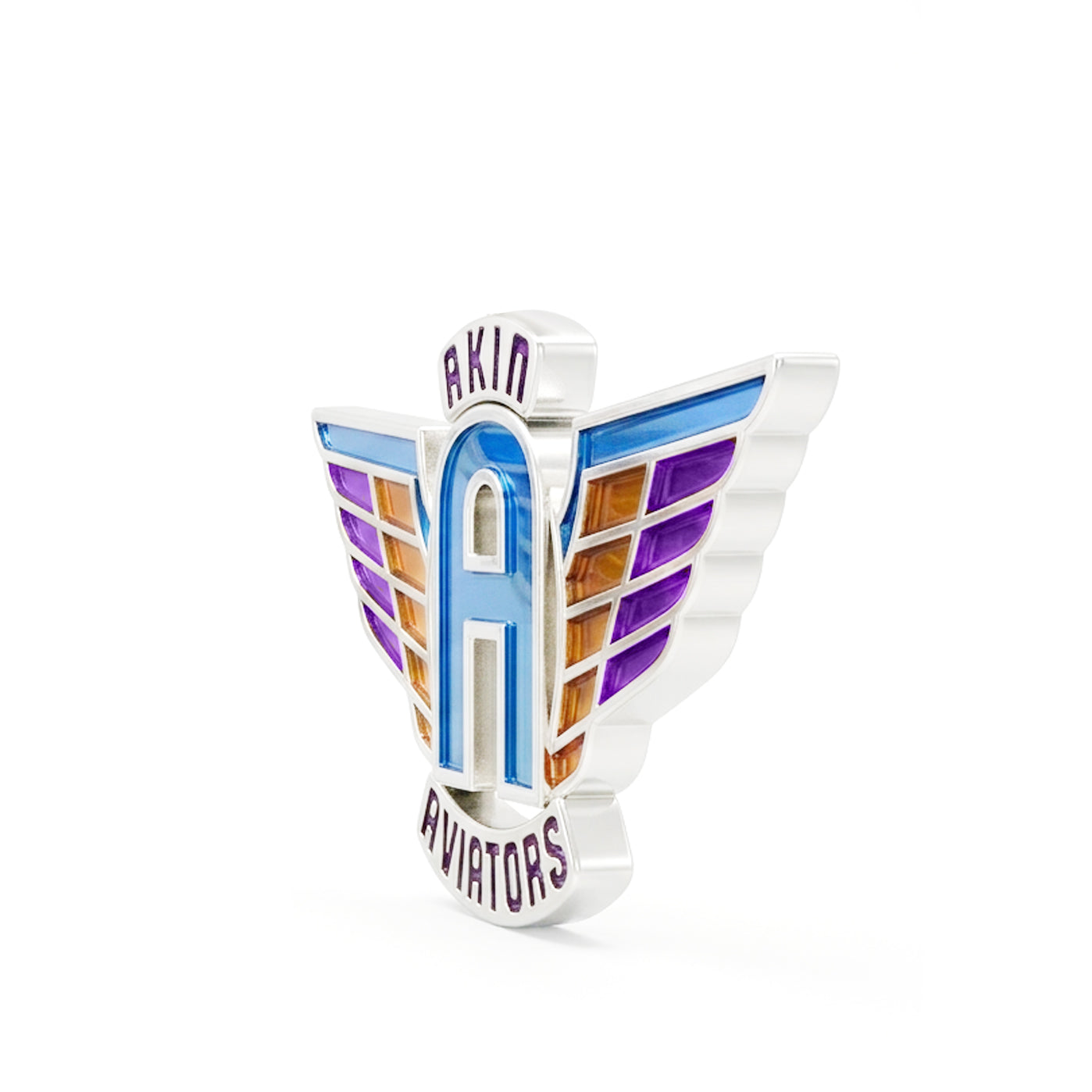 Akin Spirit “A” Aviator Wing Logo Brooch Pin with Enamel