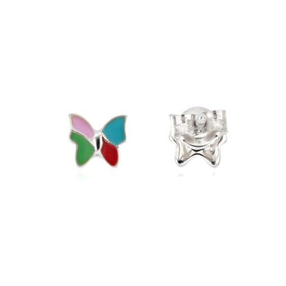 Multicolor Butterfly Enamel Stud Earrings