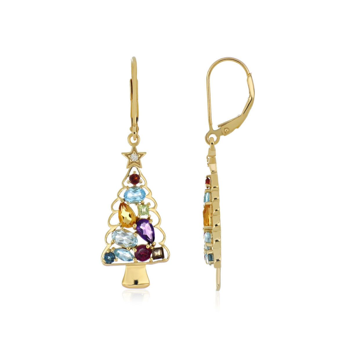 Festive Christmas Tree Dangle Earrings