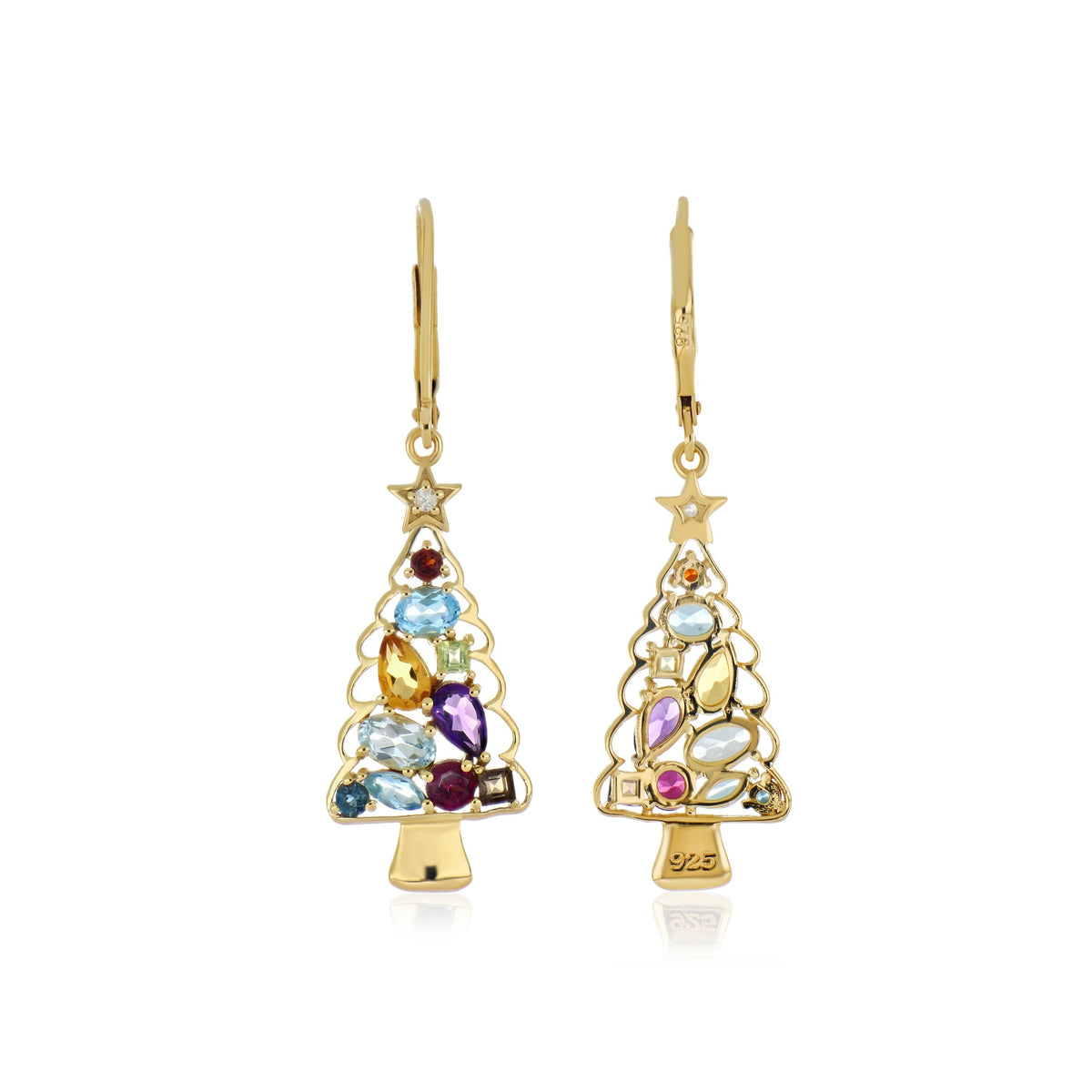 Festive Christmas Tree Dangle Earrings