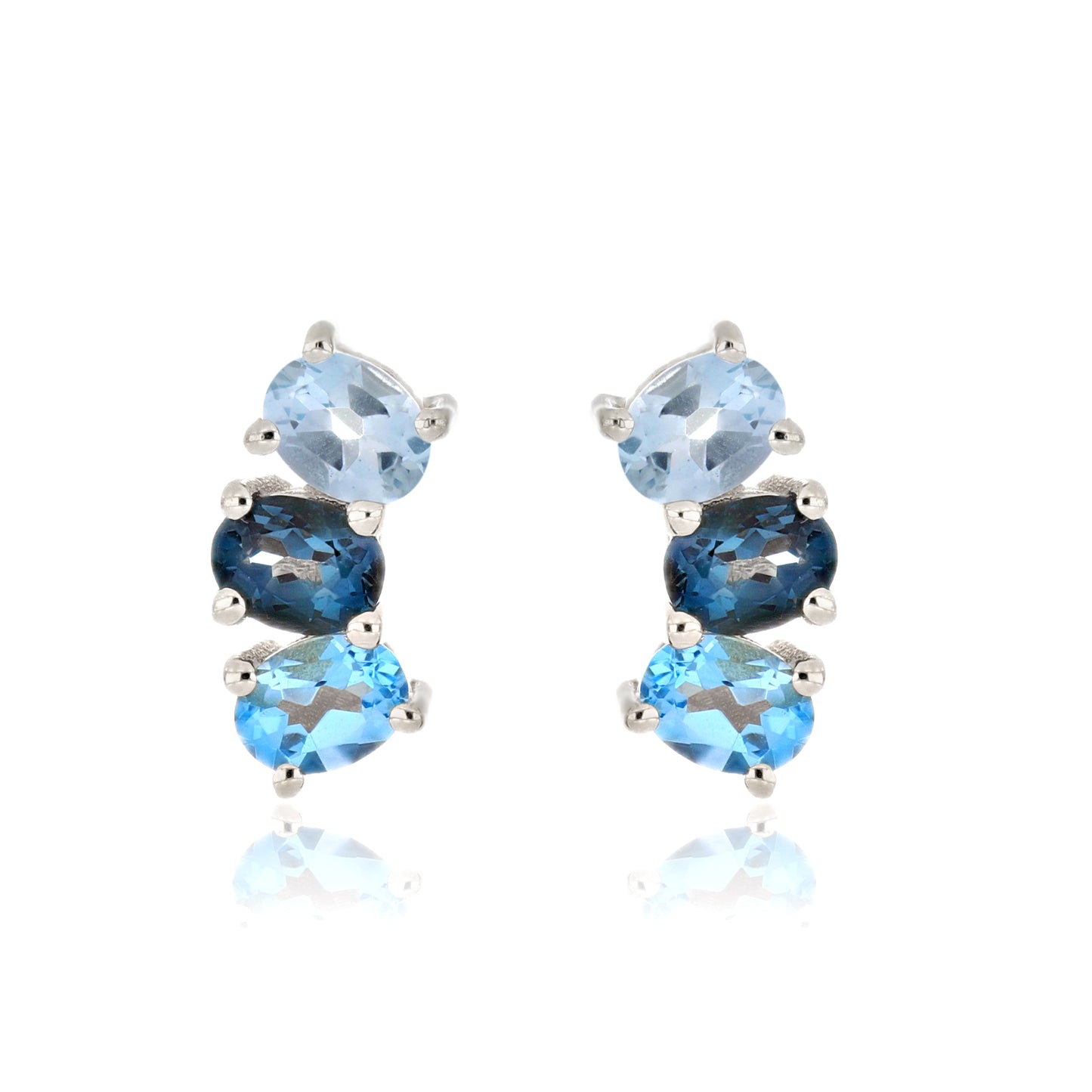 Blue Topaz Stud Earrings