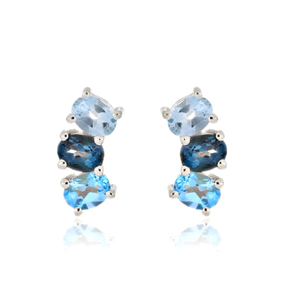Blue Topaz Stud Earrings
