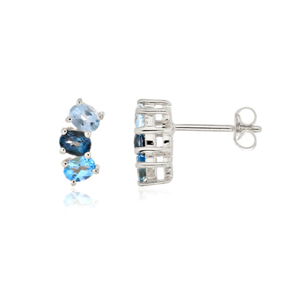 Blue Topaz Stud Earrings
