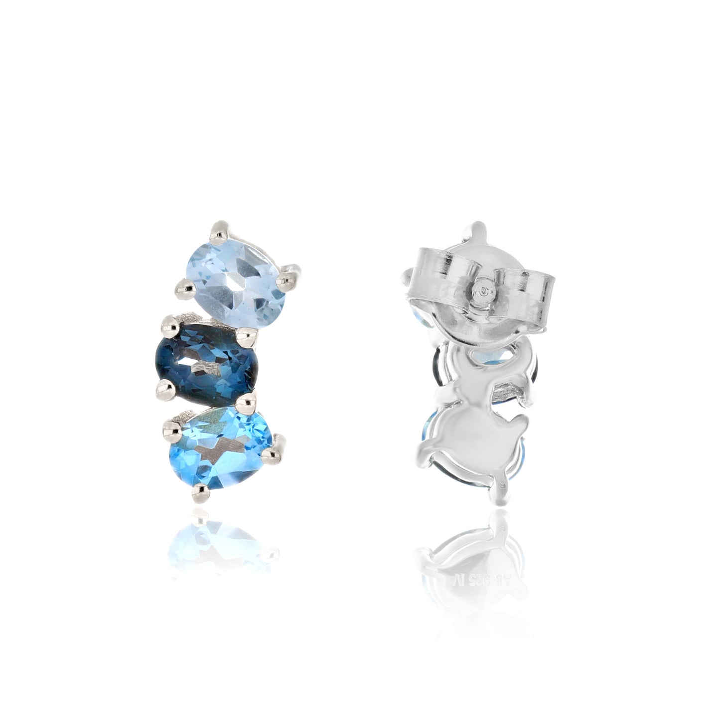 Blue Topaz Stud Earrings