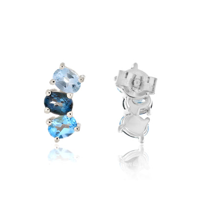 Blue Topaz Stud Earrings
