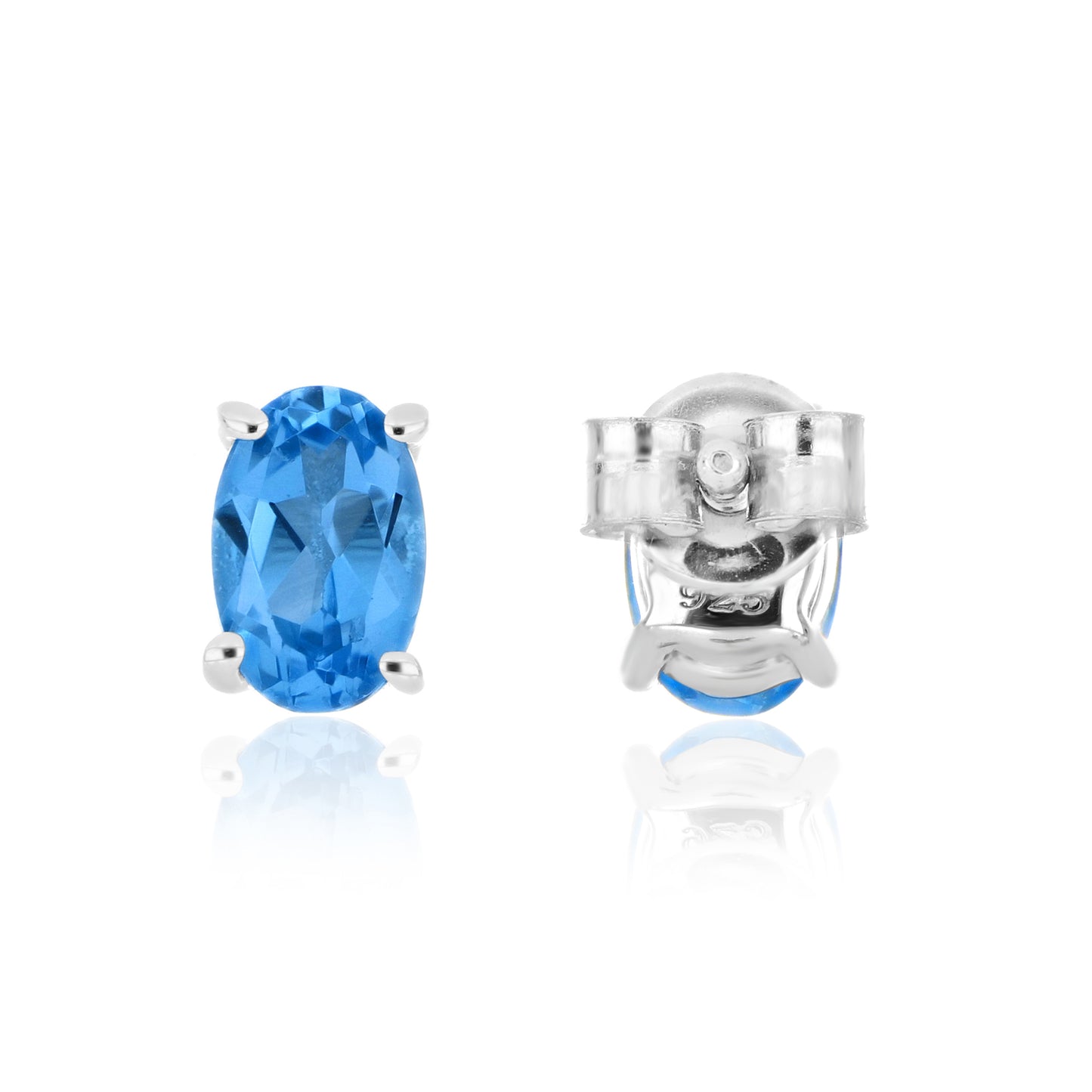 Elegant Oval-Cut Gemstone Stud Earrings