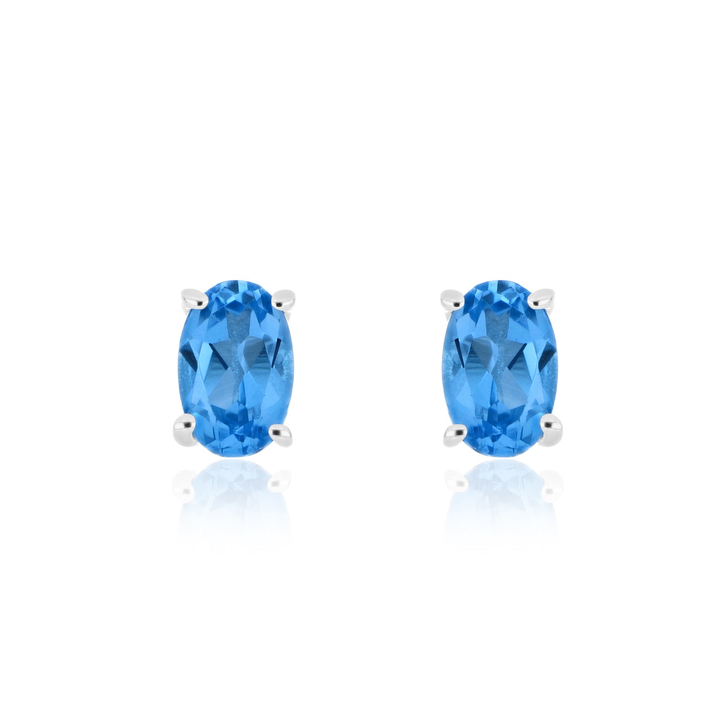 Elegant Oval-Cut Gemstone Stud Earrings