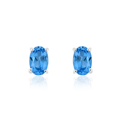 Elegant Oval-Cut Gemstone Stud Earrings