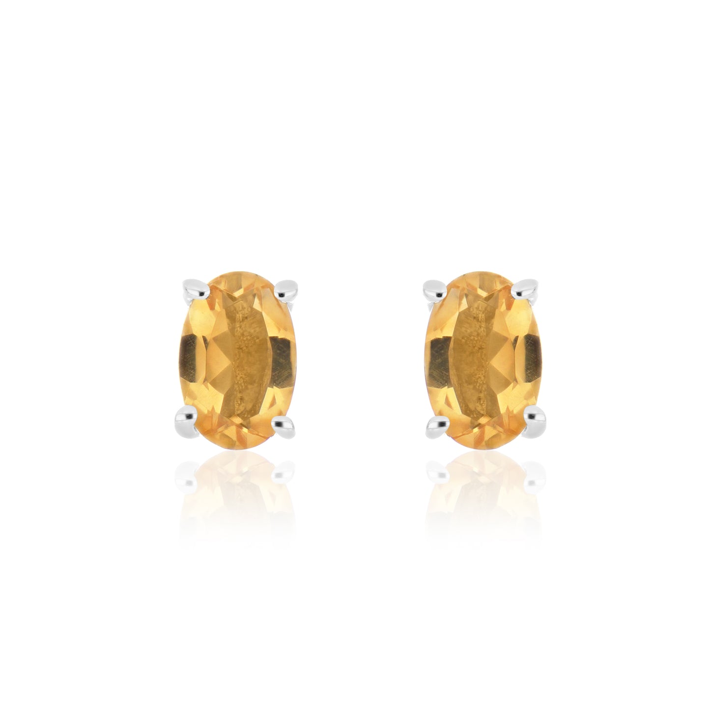 Elegant Oval-Cut Gemstone Stud Earrings