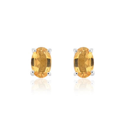 Elegant Oval-Cut Gemstone Stud Earrings