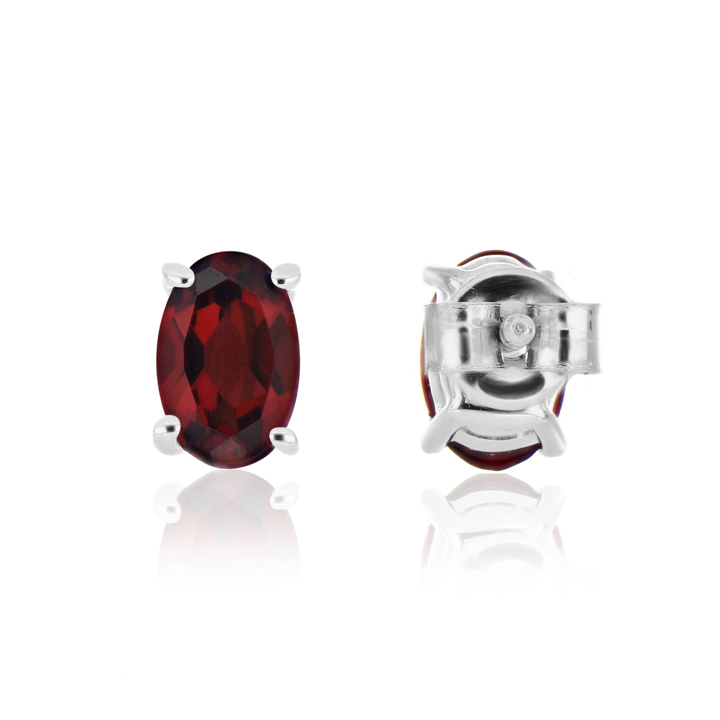 Elegant Oval-Cut Gemstone Stud Earrings