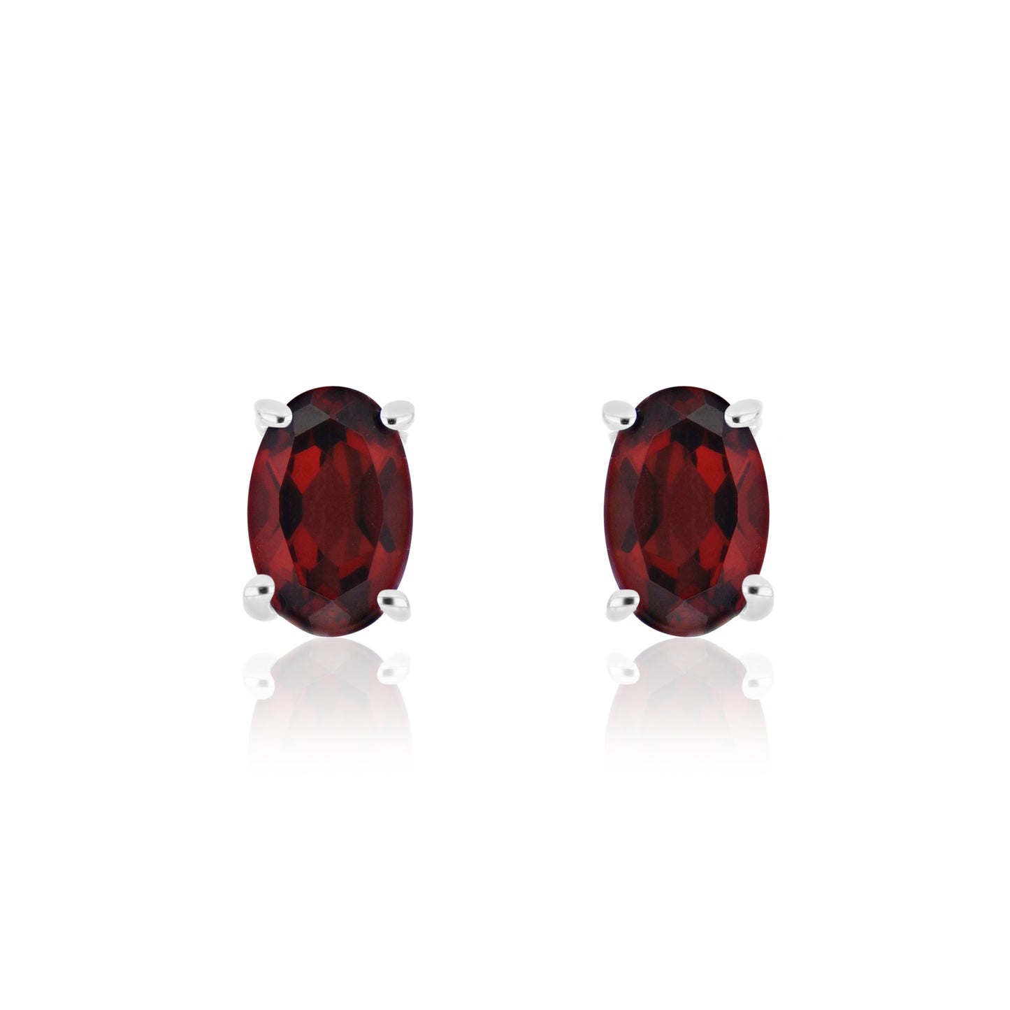 Elegant Oval-Cut Gemstone Stud Earrings