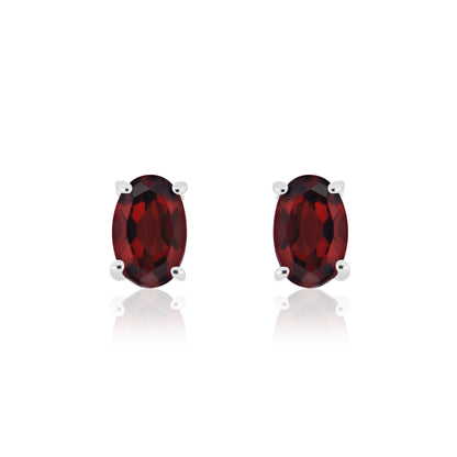Elegant Oval-Cut Gemstone Stud Earrings