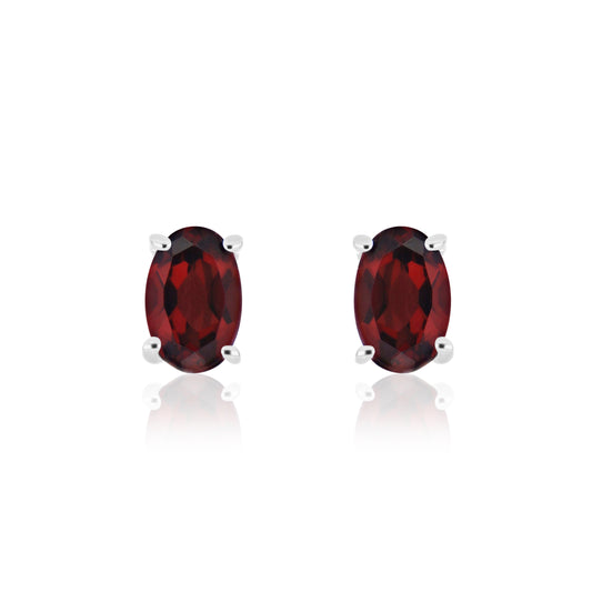 Elegant Oval-Cut Gemstone Stud Earrings