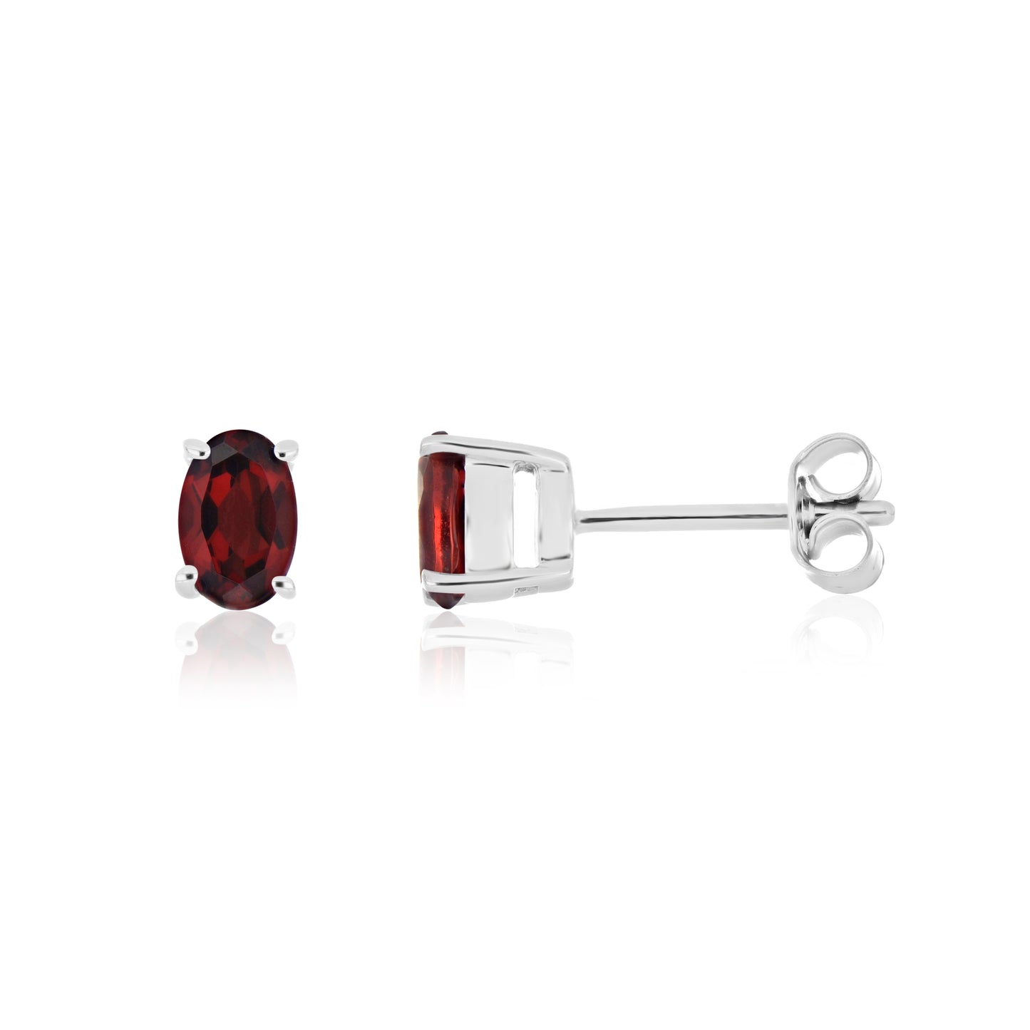 Elegant Oval-Cut Gemstone Stud Earrings