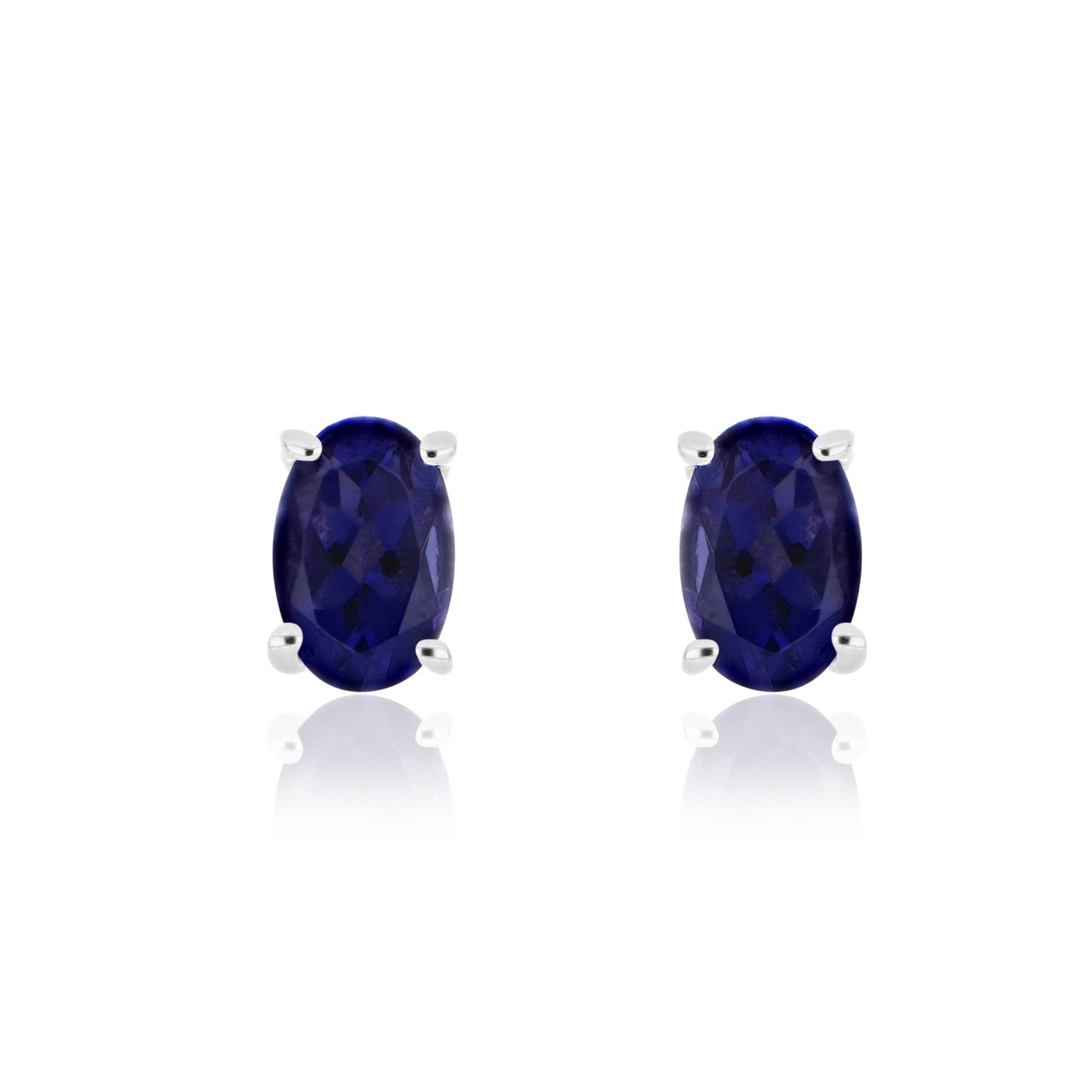 Elegant Oval-Cut Gemstone Stud Earrings