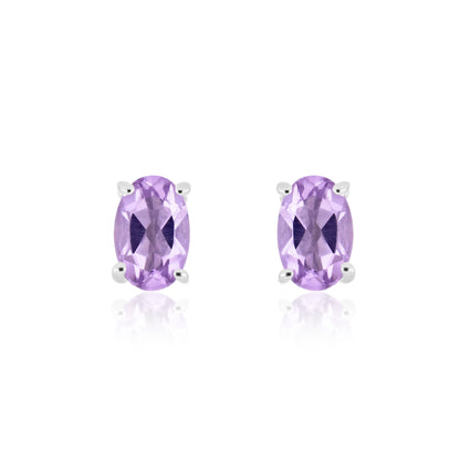 Elegant Oval-Cut Gemstone Stud Earrings