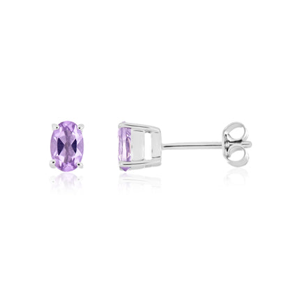 Elegant Oval-Cut Gemstone Stud Earrings