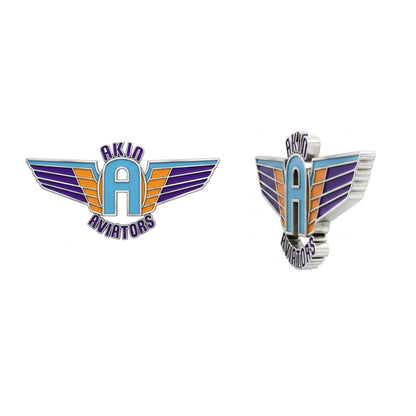 Akin Spirit Aviator Wing Logo Stud Earrings with Enamel