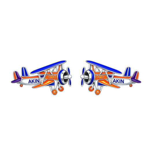 Akin Spirit Aviator Stud Earrings with Enamel