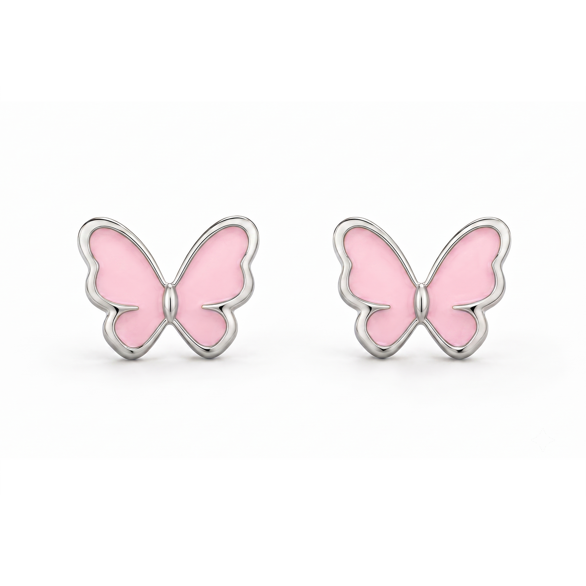 Pink Butterfly Kids Earrings – Enamel Butterfly Stud Earrings