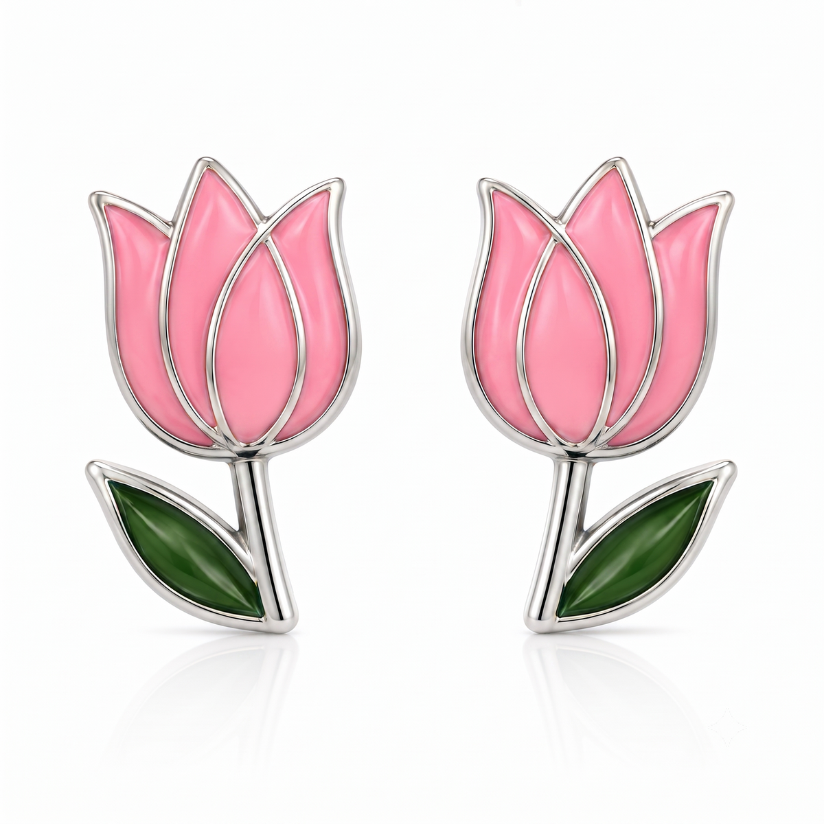 Elegant Tulip Flower Stud Earrings