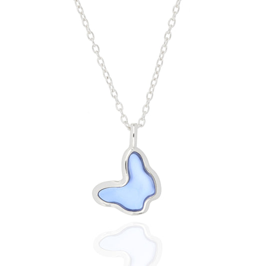 Blue Butterfly Enamel Pendant