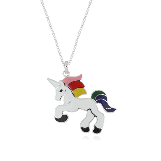 Multicolor Unicorn Enamel Pendant