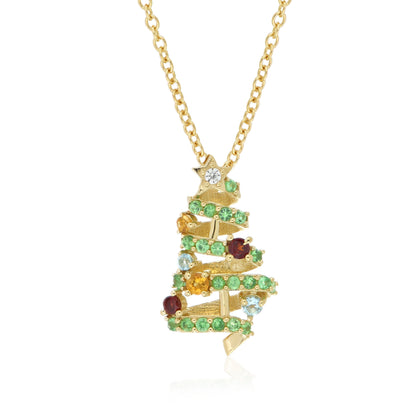 Festive Swirled Christmas Tree Pendant