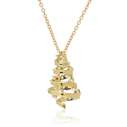 Festive Swirled Christmas Tree Pendant