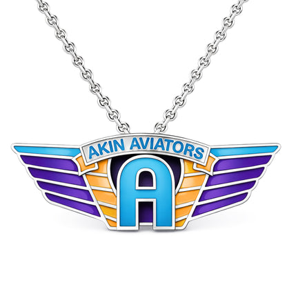 Akin Spirit Aviators Wing Pendant with Enamel