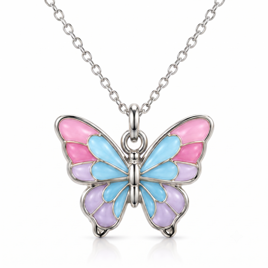 Butterfly Kids Pendant – Multi Color Enamel Butterfly Pendant