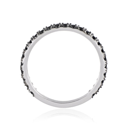 925 Sterling Silver Black Spinel Eternity Band Ring